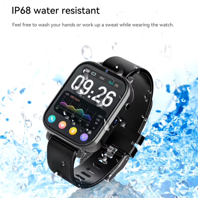Montre 4G céramique android, double caméra 13 MP 1600 Mah Wifi GPS