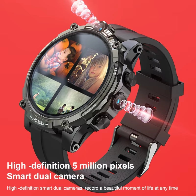 Montre connectée V20 : 4G, GPS, double caméra, IP68, écran HD, 930mAh